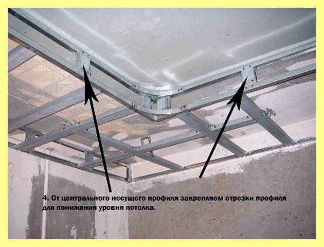 Чертеж подвесного потолка из гипсокартона