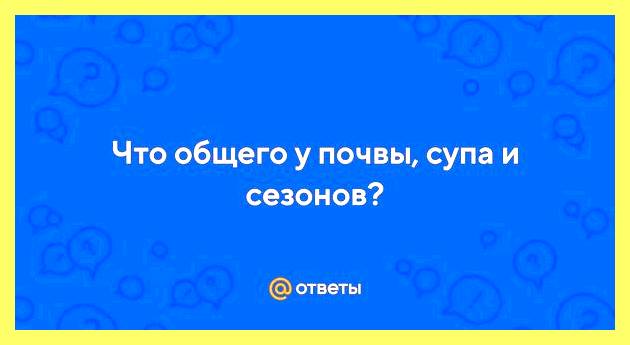 Что общего у почвы супа и сезонов
