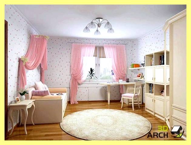 Эскиз комнаты девочки подростка