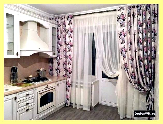Шторы для кухни окно с дверью