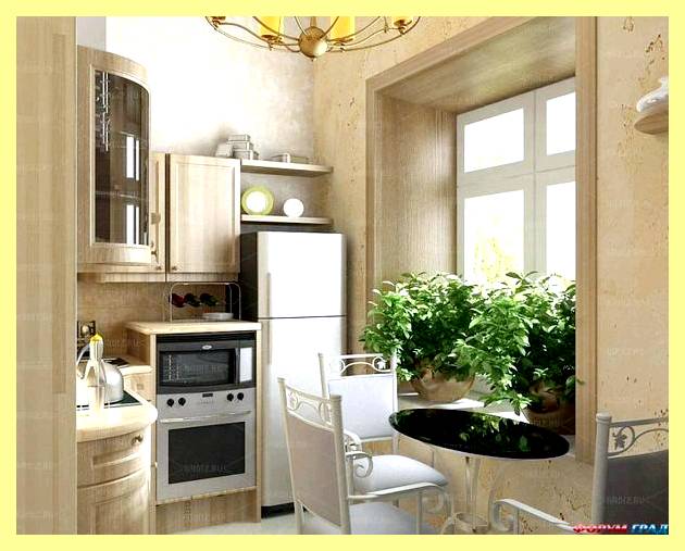 Яркий дизайн маленькой кухни