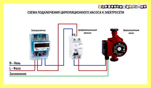 Электросхема циркуляционного насоса для отопления