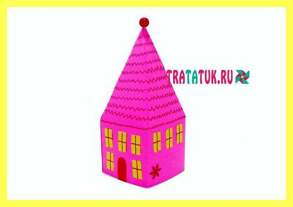 Чем обклеить домик из картона